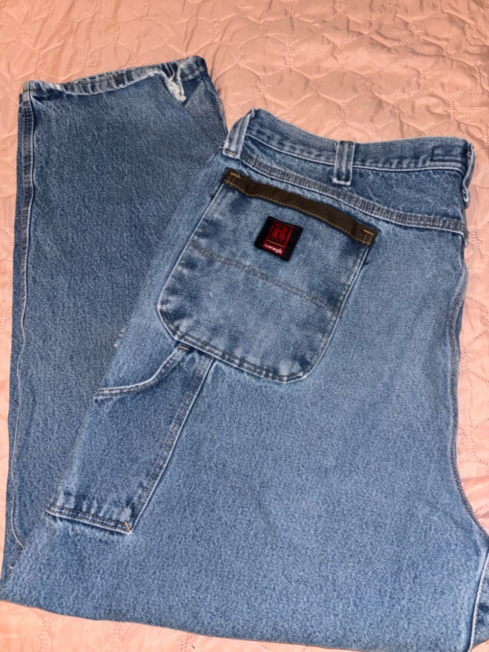 Wrangler Light Blue Relaxed Carpenter Jeans for Men